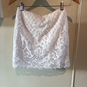 Free People White Lace Skirt